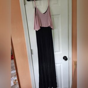 Charming Charlie Maxi Dress, black, pink